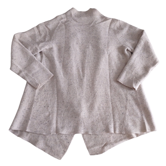 Eileen Fisher Size M Speckled Waterfall Organic Cotton Wool Blend Sweater - Picture 2 of 10